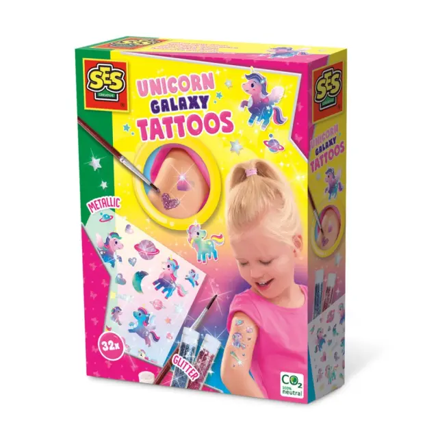 SES Creative - Tattoos - Unicorn Galaxy - (S14764) - Toys