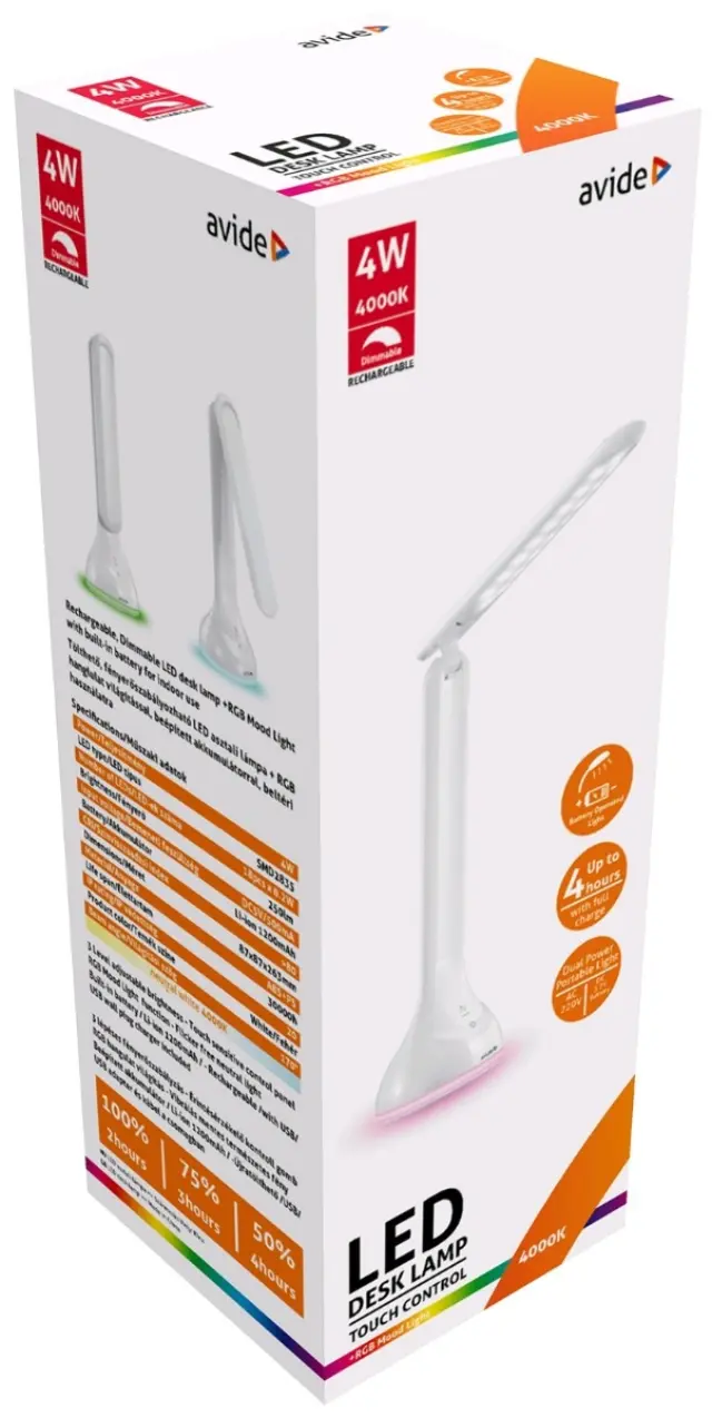 Avide LED Φωτιστικό Γραφείου RGB Mood Light Άσπρο 4W 15.001.0922 2