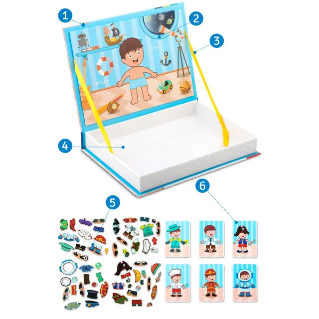 Ricokids Μαγνητικό παιχνίδι βιβλίο κατασκευών "Dress Up" 2