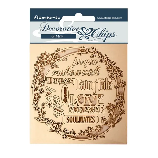 Chipboard Stamperia 14x14cm, Sleeping Beauty, Love Garland