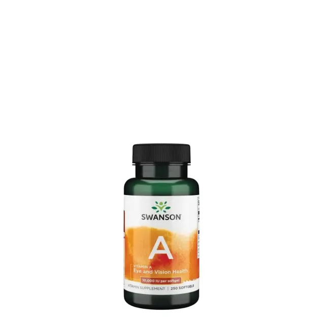 SWANSON Vitamin A Βιταμίνη για τα Μαλλιά, τo Δέρμα & Αντιοξειδωτική δράση 10000iu 250 μαλακές κάψουλες