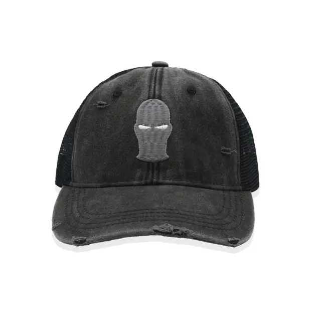 Ghetto Black 3D Mask Washed Cap I 6 Panel 2