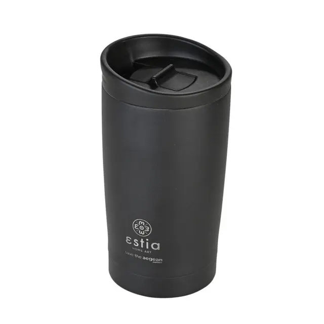 Estia Travel Mug Save The Aegean Ποτήρι Θερμός Ανοξείδωτο Midnight Black 350ml 2