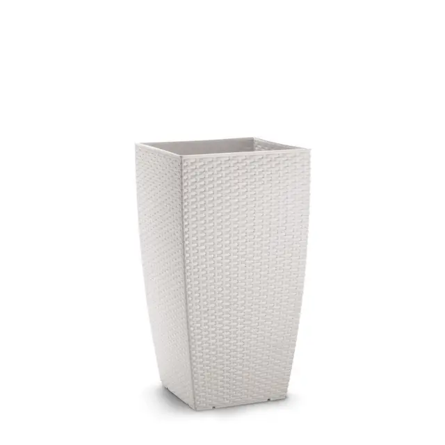 Plastona natura γλάστρα 65lt - 36x36x66cm Λευκό Φλοράλ-WF / 102896