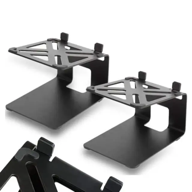 DNA DSS 2 desktop studio stand for speaker loudspeaker audio monitor 2x safety lip 5° tilt angle up to 13.5 kg 2-piece set