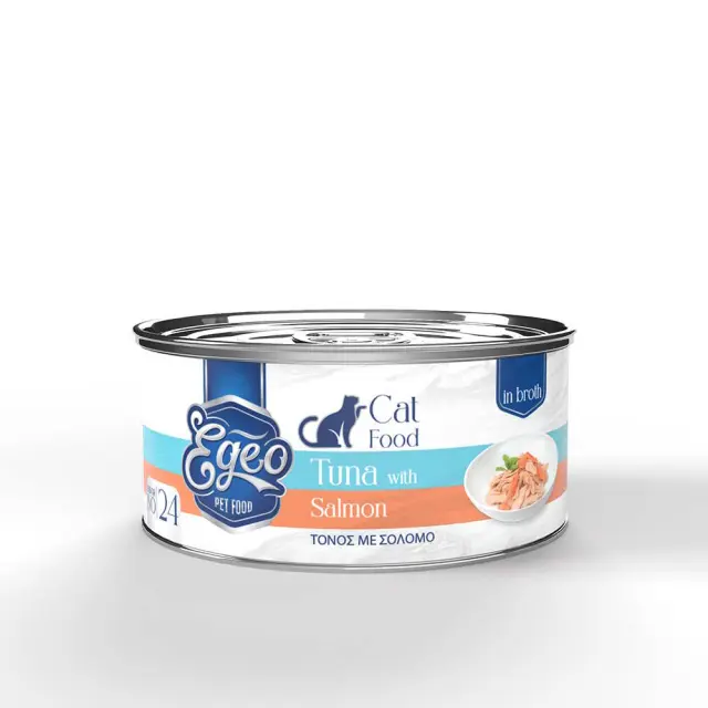 Egeo Υγρή Τροφή Adult Φιλέτο Τόνου με Σολομό Σε Ζωμό 70gr Μονόχρωμο