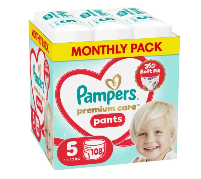 Pampers Premium Care Pants πανα βρακακι Monthly Pack No5 11-17kg 108 τμχ