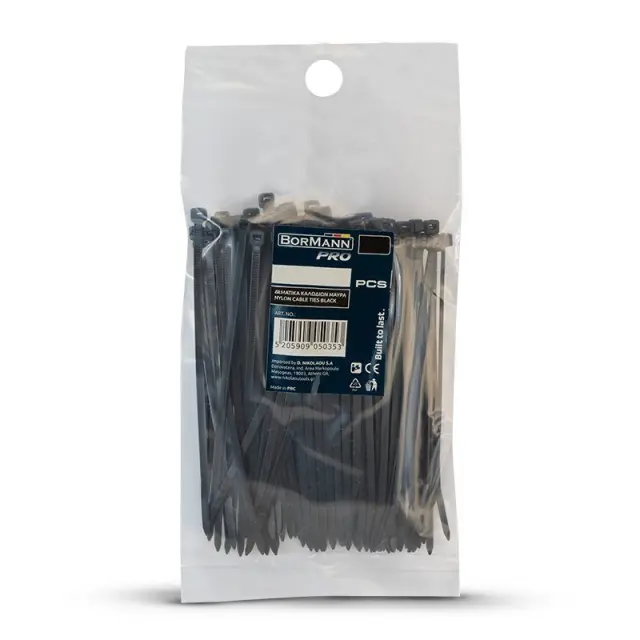 Bormann Pro BCR5070 - Δεματικά καλωδίων 7.6*200mm μαύρο 100τεμ. (050537) 2