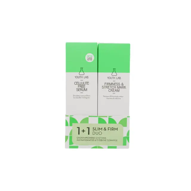 YOUTH LAB Promo Slim & Firm Duo Firmness & Stretch Mark Cream Συσφικτική Κρέμα Σώματος 200ml + Cellulite Free Serum Ορός Λιπόλυσης 200ml