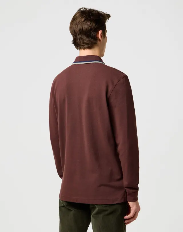 Wrangler Ανδρική Pique Polo Mπλούζα 112371508 – Mahogany - S 3