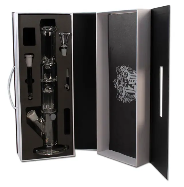 Γυάλινο Bong IN BOX Black Leaf | Baby Bongbastic 36cm 2