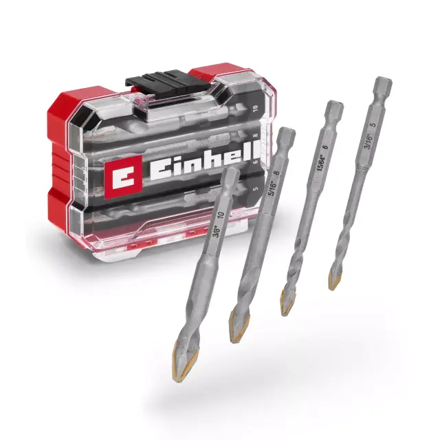 Einhell 49051404 - Σετ τρυπανιών πλακιδίων XS-CASE 4 τεμαχίων TCT, Ø 5–10 mm