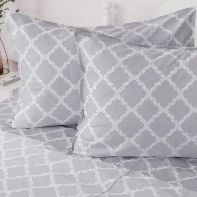 Σετ Πάπλωμα 220x240 Υπέρδιπλο Beauty Home Fairmont Art 12005 Γκρι 100% Βαμβακοσατέν 2