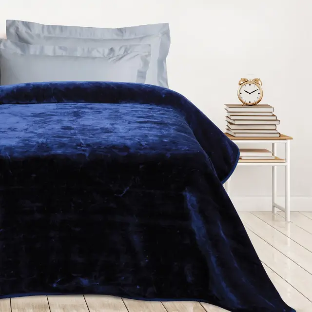 Κουβέρτα 160x220 Μονή Velour 700gsm Das Home 0292 Blue 100% Ακρυλικό