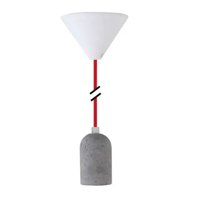 Lampholder E27 concrete Textile red PLB006 NC