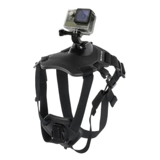 Ιμάντας σκύλου με βάση για GoPro και άλλες Action κάμερες PULUZ (PU156) Μαύρο