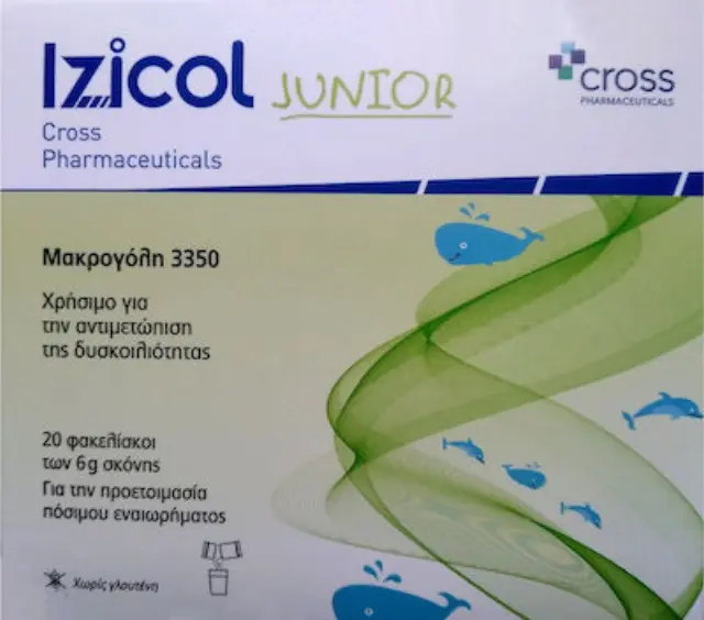 Cross Pharmaceuticals Izicol Junior Μακρογόλη 3350 για την Αντιμετώπιση της Παιδικής Δυσκοιλιότητας, 20 x 6gr 3