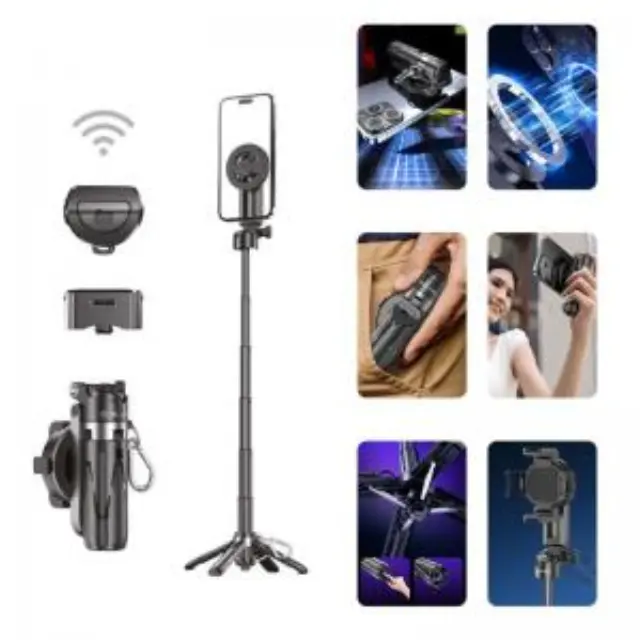 Ασύρματο Selfie Stick & Τρίποδο Blavec Coco Mini P05 Μαγνητικό με Τηλεχειριστήριο για Smartphones Πλάτους 60mm έως 95mm Μαύρο N68317 3