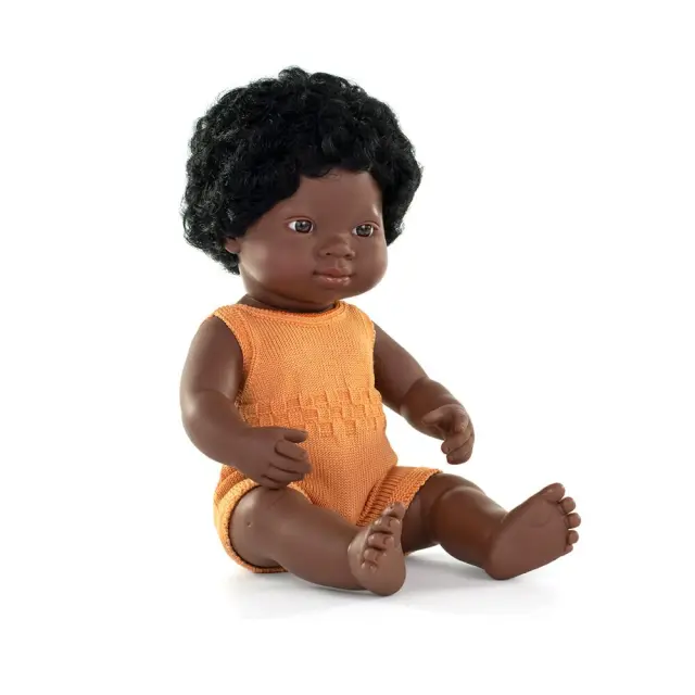 MINILAND DOLLS MINILAND ΚΟΥΚΛΑ ΑΦΡΙΚΑΝΗ 38 CM ΜΕ ΡΟΥΧΑΛΑΚΙΑ