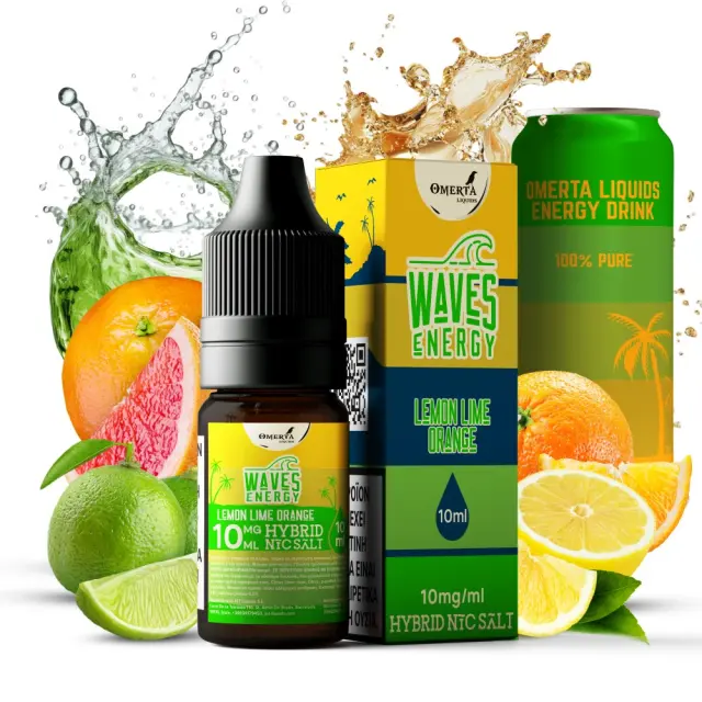 Lemon Lime Orange 10ml Hybrid Nic Salt - Waves Energy by Omerta 10mg