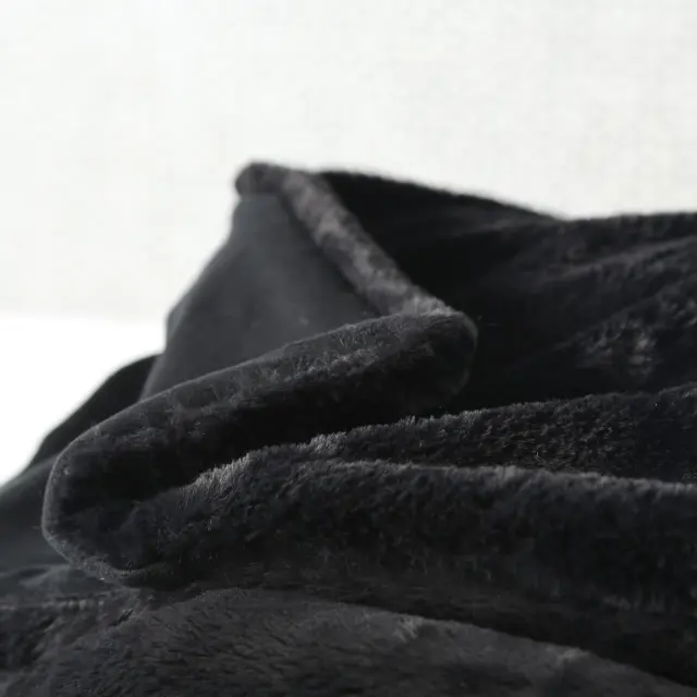 Κουβέρτα Διακοσμητική Μαύρο 100% Polyester 200x150cm 2