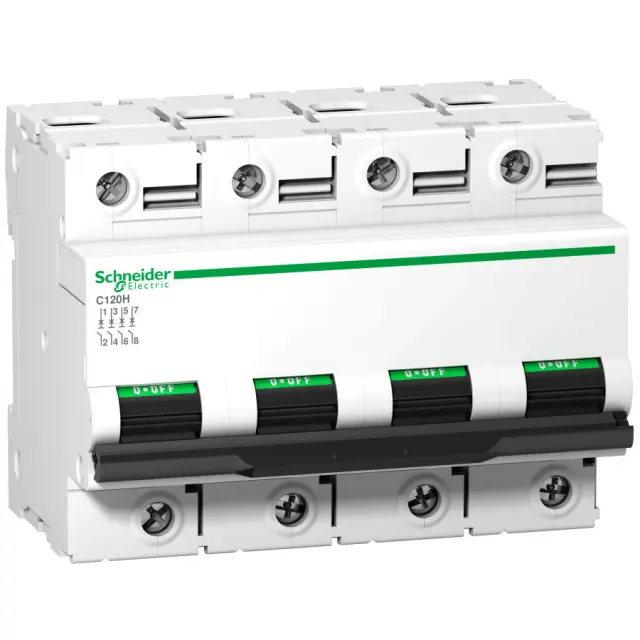 Miniature circuit-breaker, Acti9 C120H, 4P, 125 A, C curve, 15000 A (IEC 60898-1), 15 kA (IEC 60947-2)
