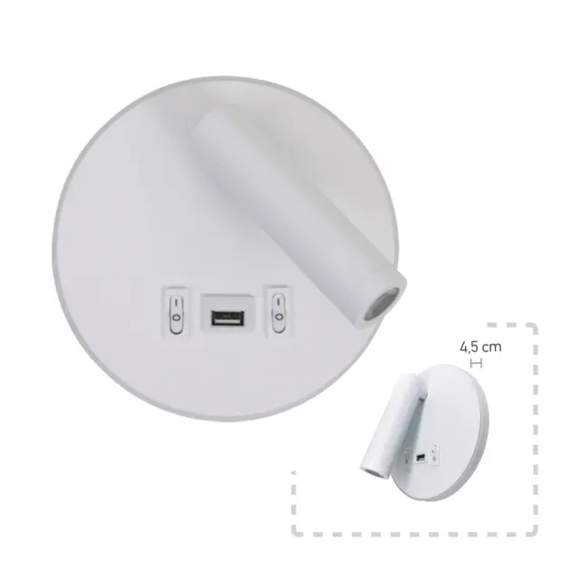 InLight Επιτοίχιο φωτιστικό LED 12W 3000K από λευκό μέταλλο D:14cm (43418-WH) 3