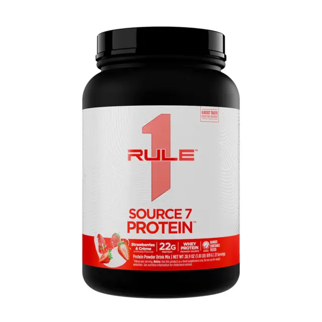 Rule1 Source 7 Protein Strawberry & Cream, 21 Servings