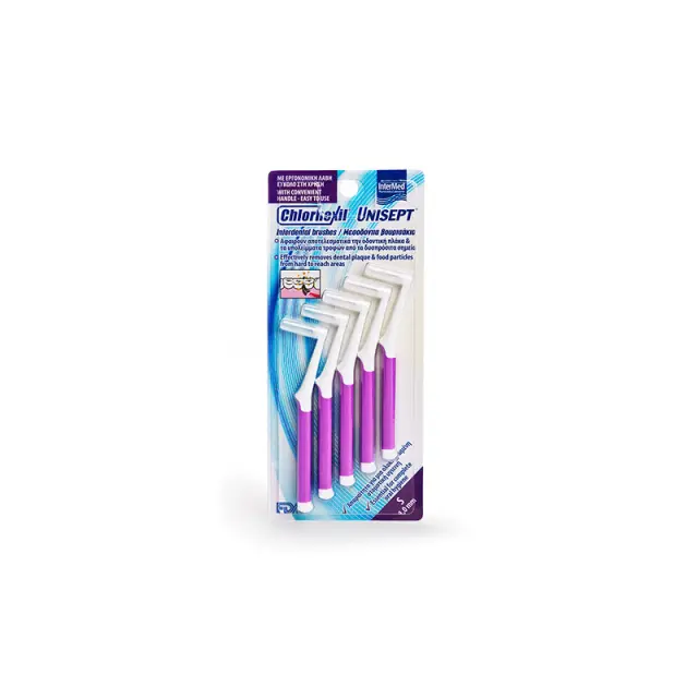 Intermed Chlorhexil Interdental Brushes SSSS 0,6mm Μεσοδόντια Βουρτσάκια Μπλε, 5 τμχ 3