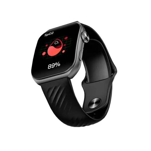 QCY Watch GS2 S5 Black - 1,96" large AMOLED touch, 410x502 60Hz, 100+ faces Call BT Smart Watch IPX8 3