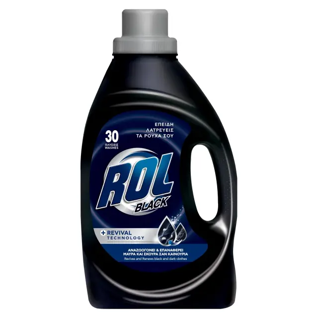 ROL Black Υγρό Απορρυπαντικό για Μαύρα Ρούχα 1.44lt (30 Μεζούρες)