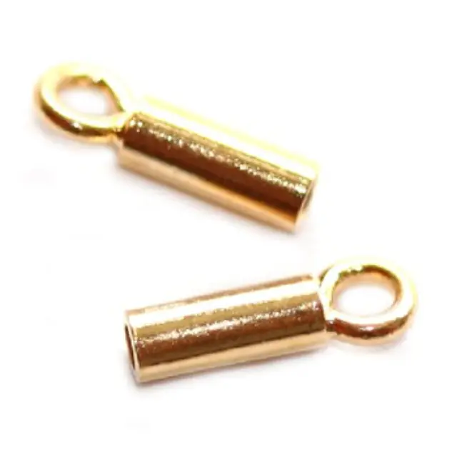 Ακροδέκτης -Cord End- Gold Plated 7.5 in 1mm - 10τεμ