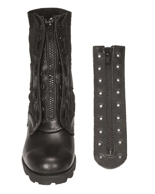 MIL-TEC 9-Hole Artifical Leather Boot Zipper- Φερμουάρ για μπότες - 01-Black-Μαύρο