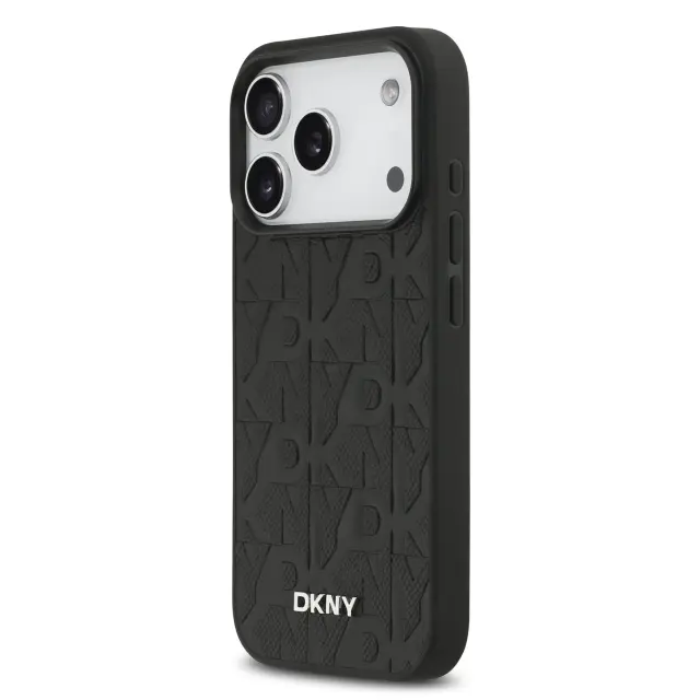 DKNY PU Leather Grid Pattern Magsafe Case for iPhone 17 Pro Black 2