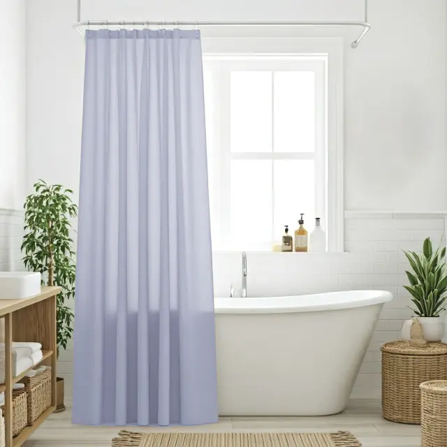 Κουρτίνα Μπάνιου 240x180 Das Home 0804 Blue 100% Πολυέστερ