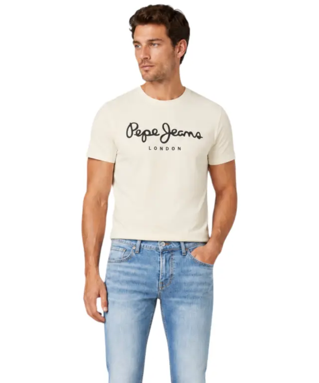Pepe Jeans - Ανδρικό Κοντομάνικο T-shirt Original Strech PM5010177-804 Εκρού