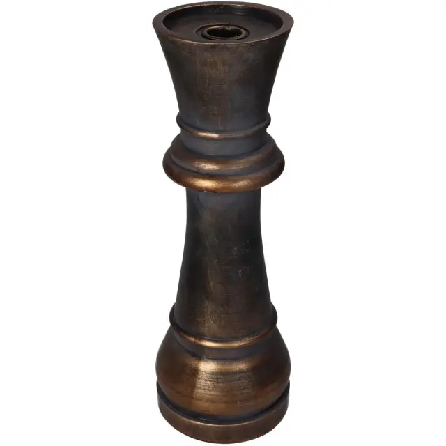 Κηροπήγιο Πιόνι Σκακιού Μαύρο Polyresin 10.5x10.5x31cm