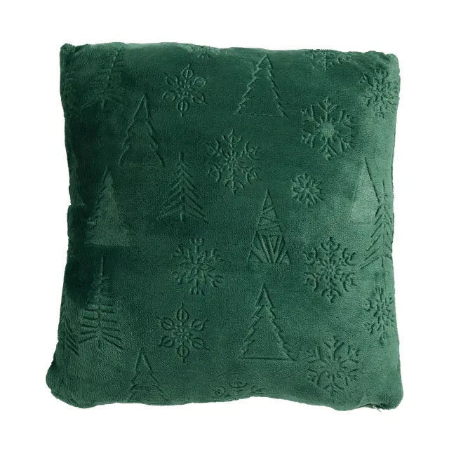 Διακοσμητικό Μαξιλάρι 40x40 Fleece Με Γέμιση Das Home Xmas 1374 Green 100% Πολυέστερ