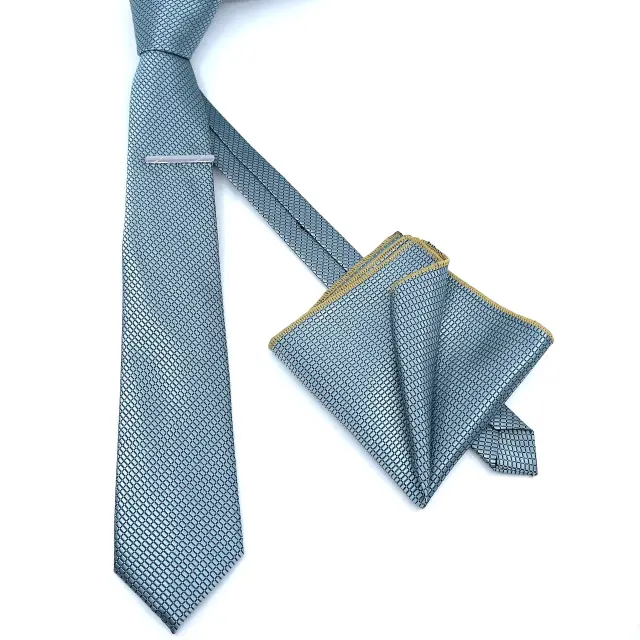Γραβάτα Microfiber Ζακάρ Σετ με Μαντηλάκι 2
