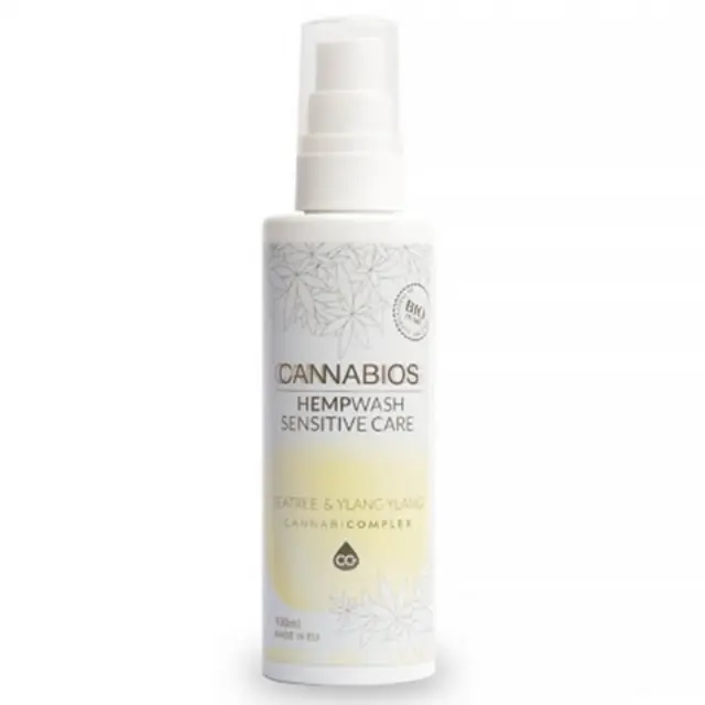 Cannabios HempWash Sensitive Care CBD Σαμπουάν, Αφρόλουτρο & Ευαίσθητη Περιοχή 2 σε 1 Teatree + YlangYlang 100ml