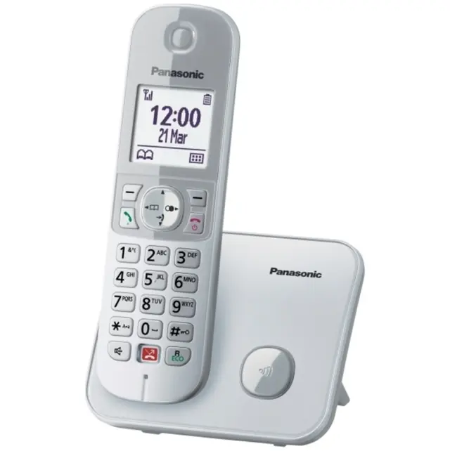Ασύρματο Ψηφιακό Τηλέφωνο Panasonic KX-TG6851 EU με Μεγάλη Οθόνη και Ανοιχτή Ακρόαση Ασημί
