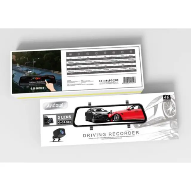 Andowl Καταγραφικό Αυτοκινήτου Driving Recorder με 3 Φακούς και Οθόνη 9.66'' Q-CA504