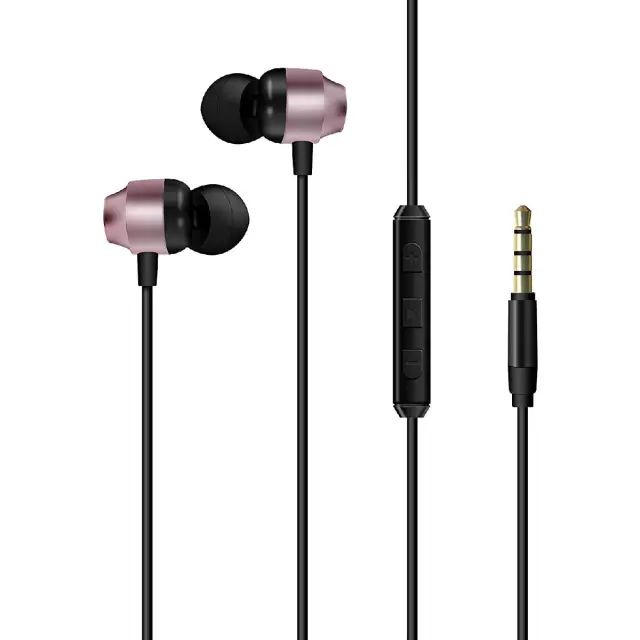 Hands Free Energizer CIA10 Metal Stereo 3.5mm Ροζ Χρυσό με Μικρόφωνο και Πλήκτρο Πολλαπλών Λειτουργιών 1.2m 2