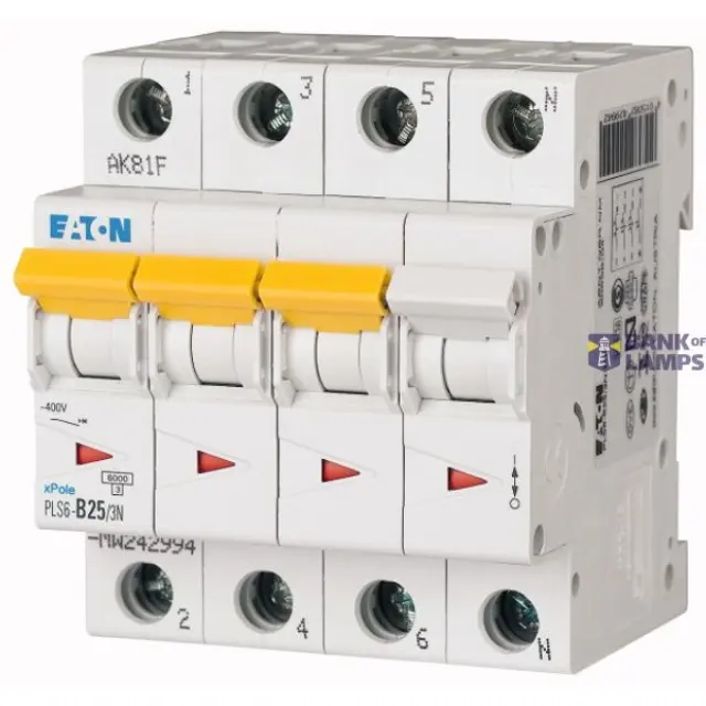 Miniature circuit breaker (MCB), 25 A, 3p+N, characteristic: B