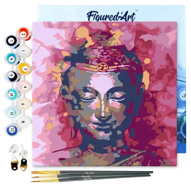 Figured' Art Σετ Ζωγραφικής με Αριθμούς (Paint by Numbers), Buddha - 20x20cm