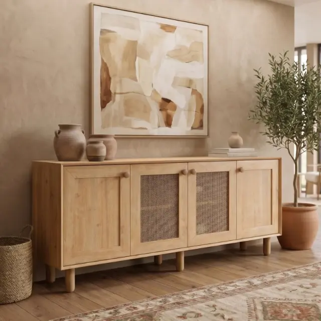 Μπουφές Bohemian Megapap χρώμα φυσικό οξιάς 180x40x75εκ.