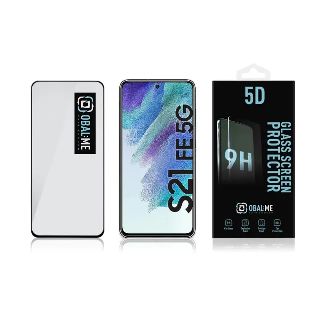 OBAL:ME 5D Glass Screen Protector for Samsung Galaxy S21 FE 5G Black 3