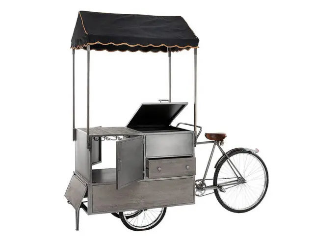 Μεταλλική κονσόλα & Wine Βar Sales Bike (84220) με τέντα και διαστάσεις 215x60x205cm 84220