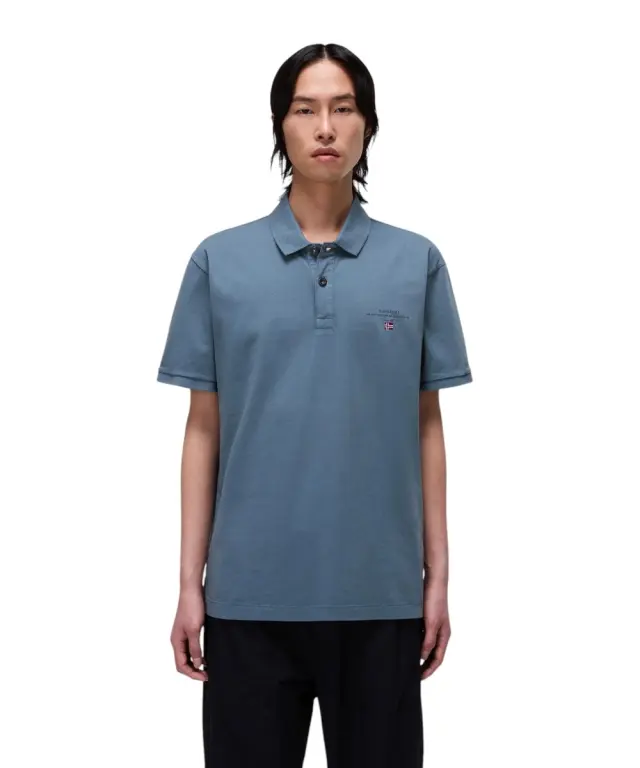 Napapijri - Ανδρική Μπλούζα Κοντομάνικη Polo Elbas Regular Fit NP0A4GB4-G1Y Γκρι - S