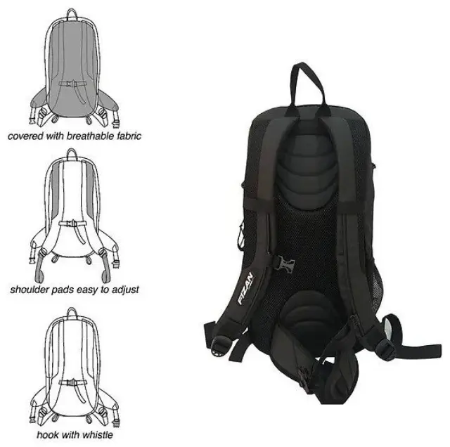 Active Back Pack 20lt Black Σακίδιο Πλάτης 20lt Μαύρο Fizan - A206-BLACK 3